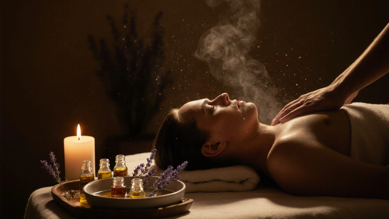 Aromaterapeutická masáž: Jak kombinace olejů a doteku vytvoří hlubokou relaxaci