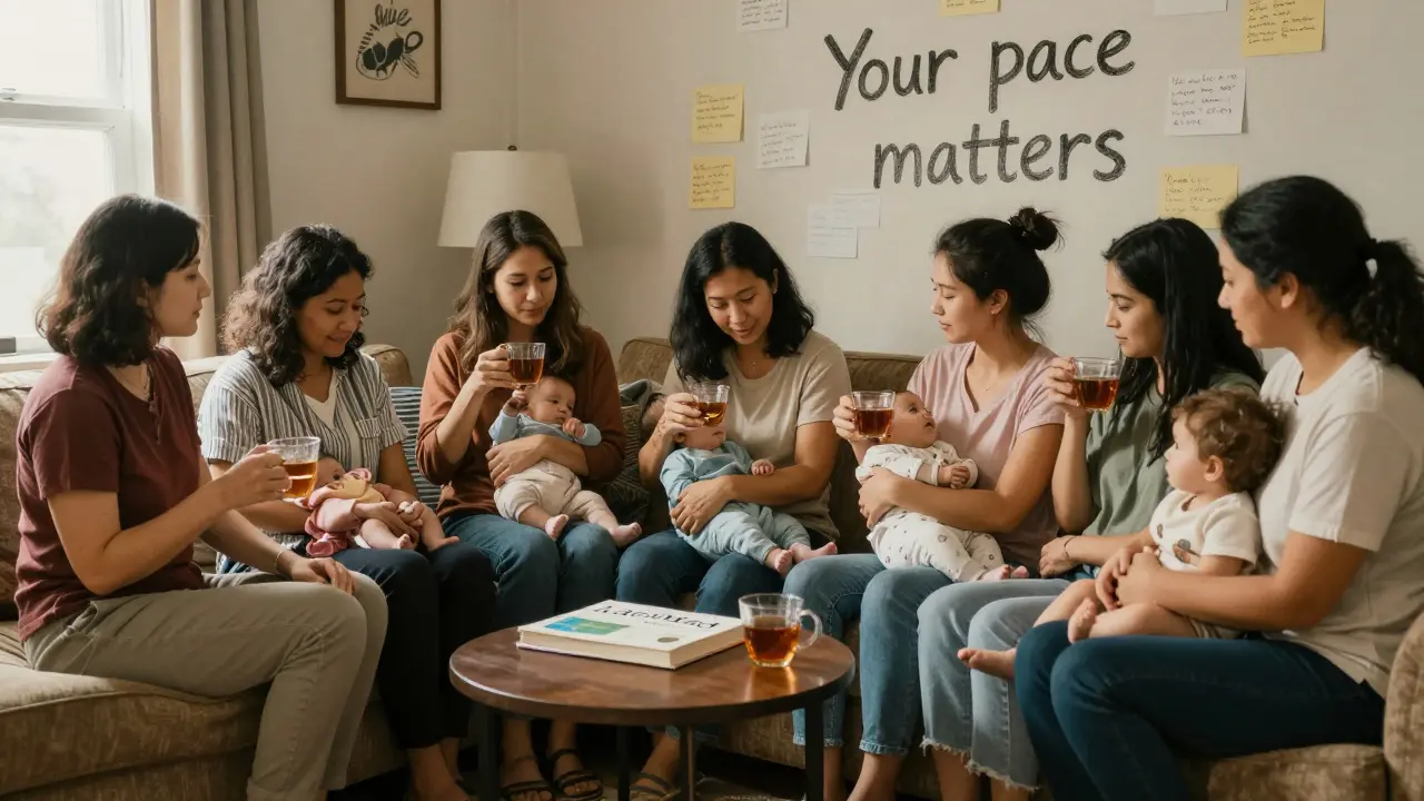 Maminky se podporují a přijímají vlastní tempa kojení.