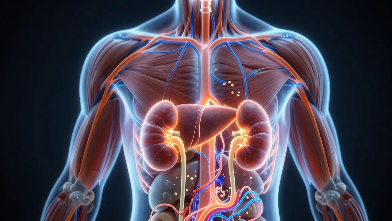 Zobrazení lymfatického oběhu a detoxikace orgány
